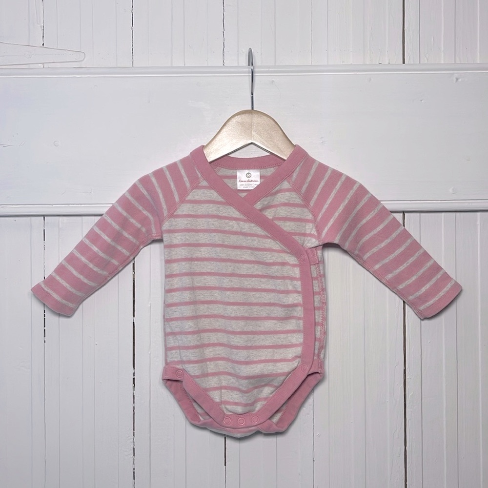 HANNA ANDERSSON 100% Organic Cotton Long Sleeve Kimono Bodysuit